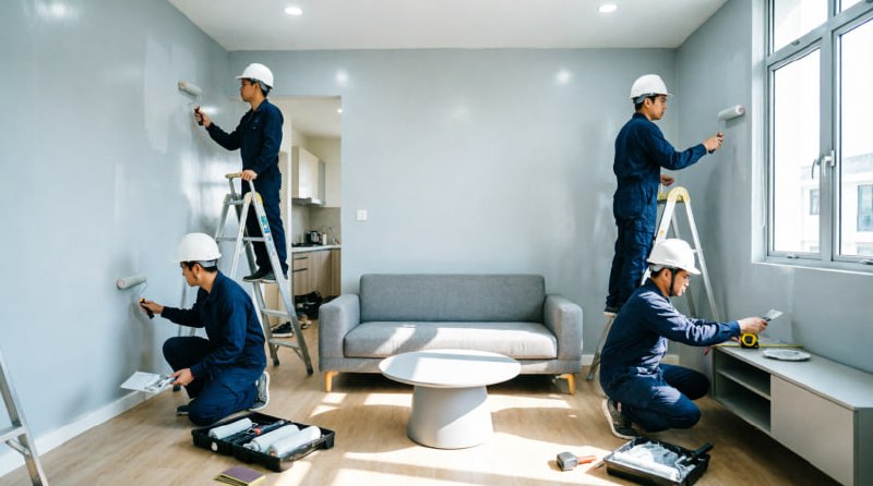 Singapore HDB living room painting service